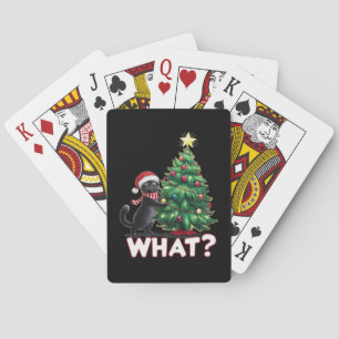 Baraja De Cartas Gato Negro Divertido Qué Navidad Árbol de Navidad