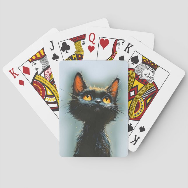 Baraja De Cartas Gato negro encantado (Reverso)