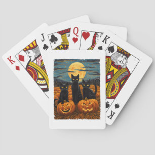 Baraja De Cartas Gato negro Halloween Gato ama a gato estrellado va