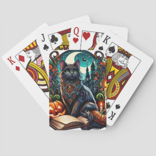 Baraja De Cartas Gato negro mágico libresco