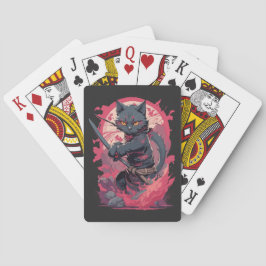 Baraja De Cartas Gato Ninja Guerrero Negro Salpicadura de Fuego Bon