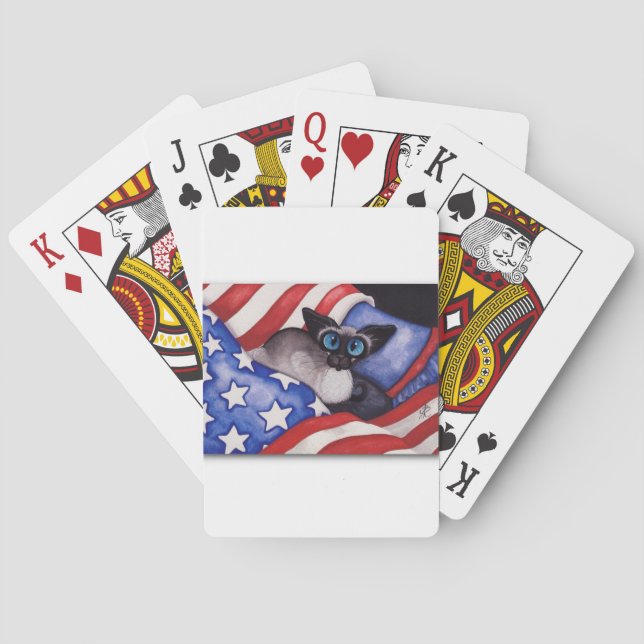 Baraja De Cartas Gato patriótico (Reverso)