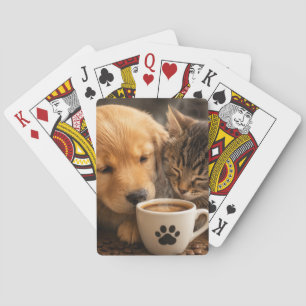 Baraja De Cartas Gato Perro y Café