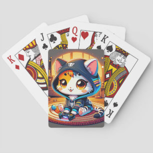 Baraja De Cartas gato personalizado, alfombra acogedora, plantas, v