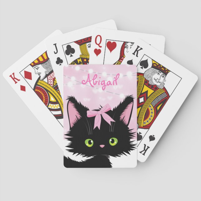 Baraja De Cartas Gato personalizado personalizado personalizado ros (Reverso)