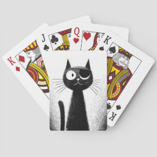 Baraja De Cartas Gato Pirata – Monos Artísticos Minimalistas de Gat