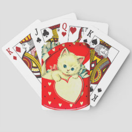 Baraja De Cartas Gato retro Kitty Corazón de Corazón