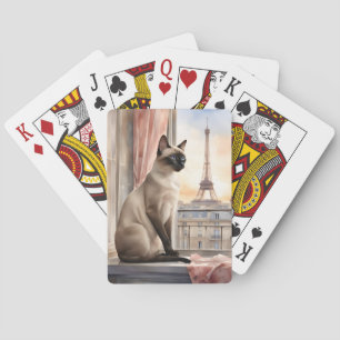 Baraja De Cartas Gato siamés relajándose en la ventana parisina