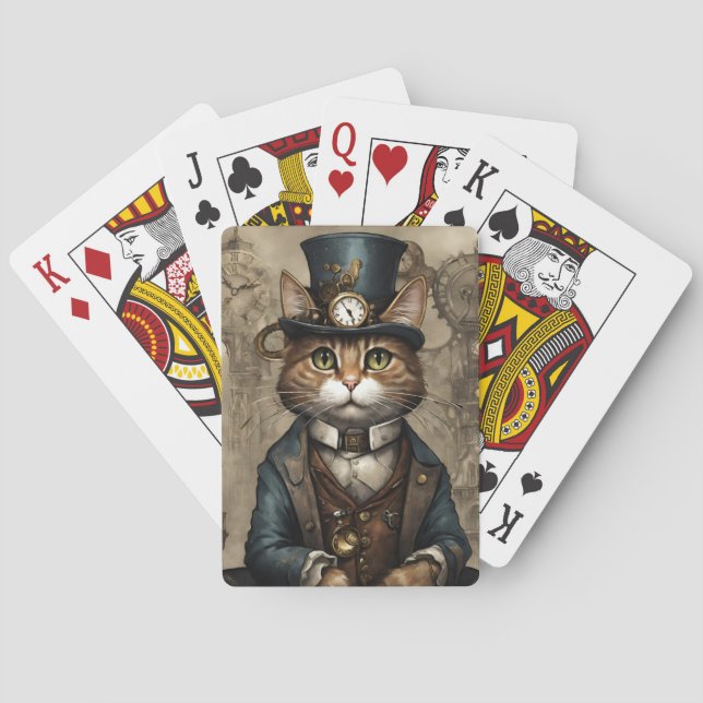 Baraja De Cartas Gato Steampunk (Reverso)