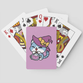 Baraja De Cartas Gato Tabby de Halloween – Sombrero de Bruja y Arte