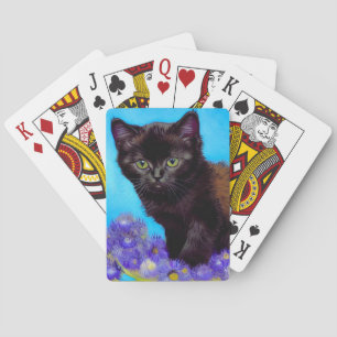 Baraja De Cartas Gato Van Gogh y flores