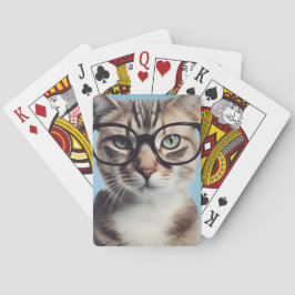 Baraja De Cartas Gato vistiendo gafas