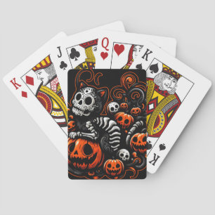 Baraja De Cartas Gato y calabazas fantasmales