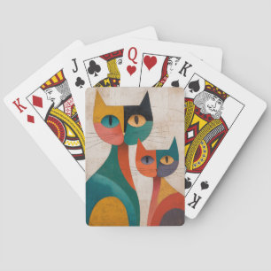 Baraja De Cartas Gatos abstractos retro