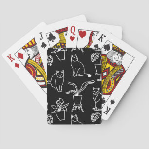 Baraja De Cartas Gatos blancos en negro