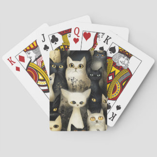 Baraja De Cartas gatos blancos y negros