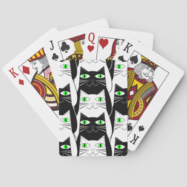 Baraja De Cartas Gatos blancos y negros (Reverso)
