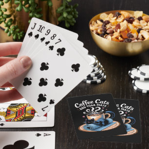 Baraja De Cartas Gatos de Café y Alfombras de Yoga Gato de Yoga Div