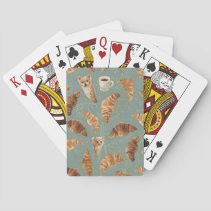 Baraja De Cartas Gatos de Crawl de Croissant, Café y Planificador F