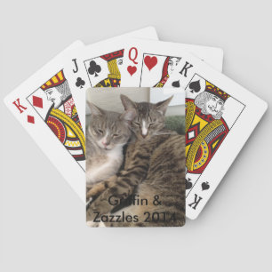 Baraja De Cartas Gatos de FIV que juegan el tarjeta-Grifo y Zazzles