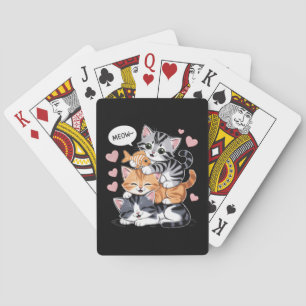 Baraja De Cartas Gatos Divertidos Apilados Pirámide de Garras