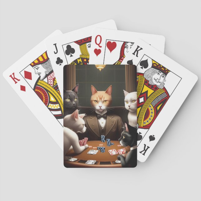 Baraja De Cartas Gatos jugando al póquer (Reverso)