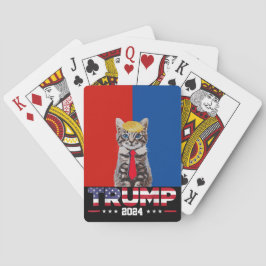 Baraja De Cartas Gatos Para Trump 2024 | Vance Trump Azul Rojo