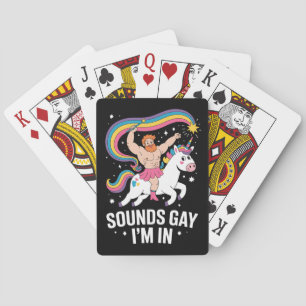 Baraja De Cartas Gay sonoro estoy en un hombre con falda de Unicorn