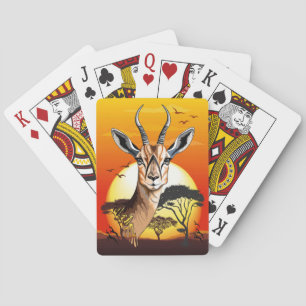 Baraja De Cartas Gazelle Animal salvaje Antelope africano