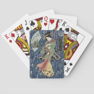 Baraja De Cartas Geisha de Eisen en kimono verde