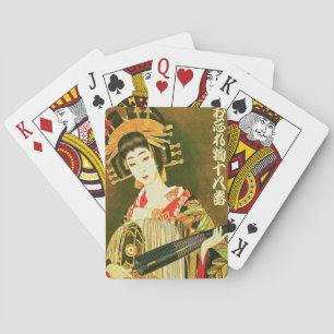 Baraja De Cartas Geisha japonesa y Wasaga Papel de paraguas