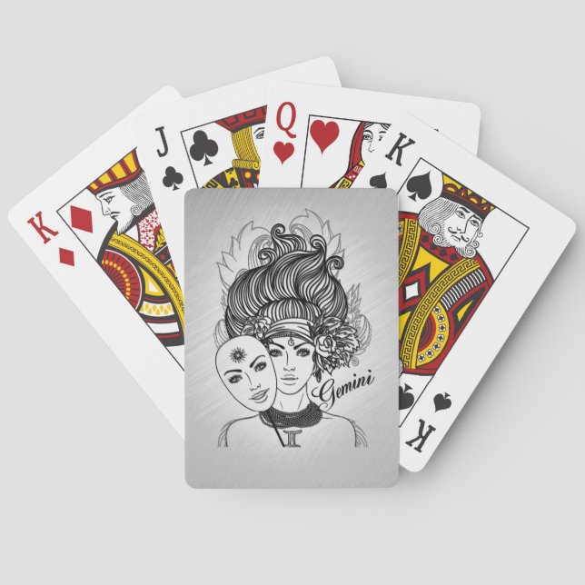 Baraja De Cartas Gemini Dama Enmascarada Zodiaco (Reverso)