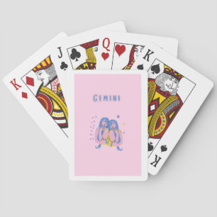 Baraja De Cartas Gemini rosa, zodiaco, impresión de signo zodiacal