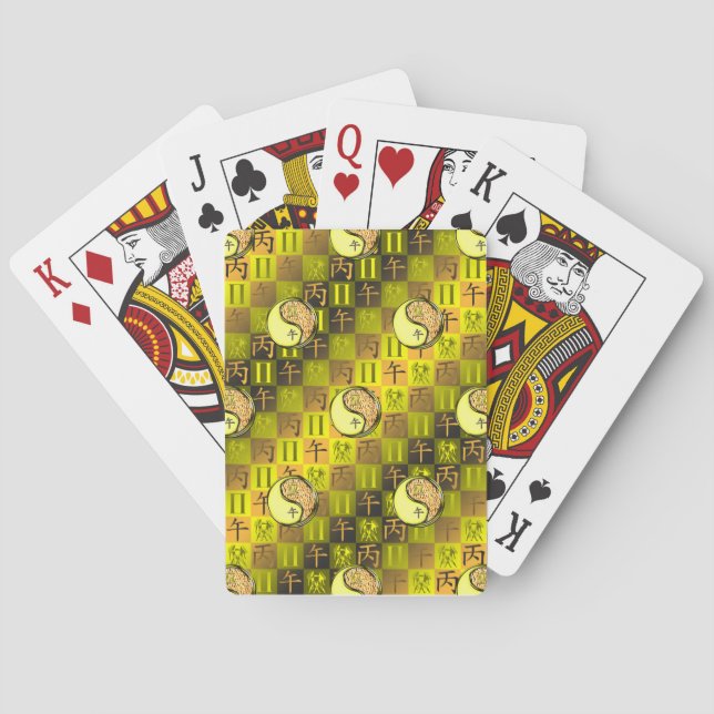 Baraja De Cartas Géminis y Caballo de Fuego (Reverso)