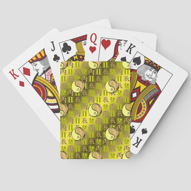 Baraja De Cartas Géminis y Dragón de Fuego (Reverso)