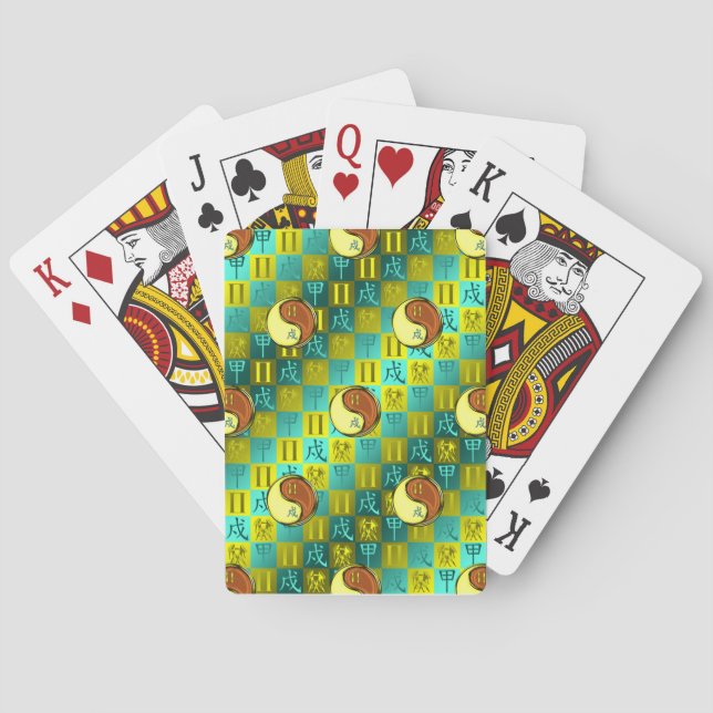 Baraja De Cartas Géminis y Perro de Madera (Reverso)