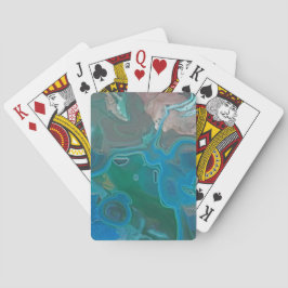 Baraja De Cartas Gemstone Blue Green Swirt Polido Piedra Natural