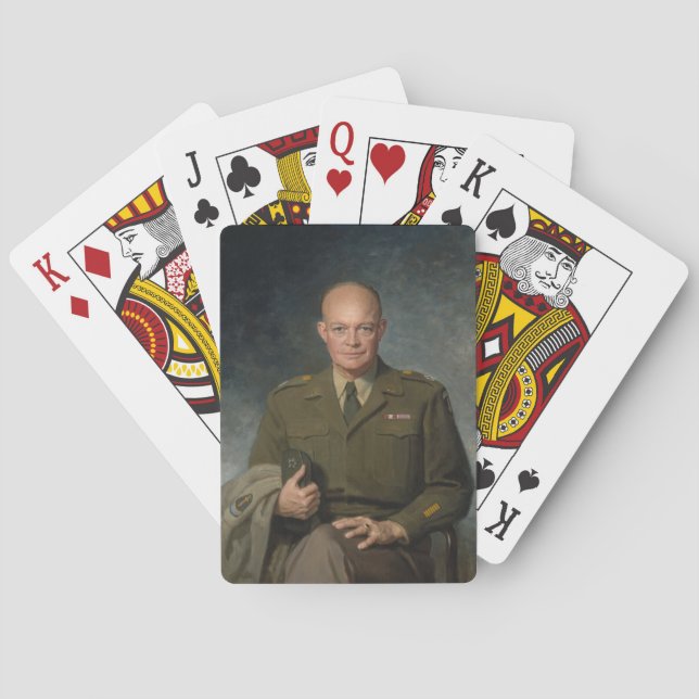 Baraja De Cartas General Dwight Eisenhower Retrato pintado de 5 est (Reverso)