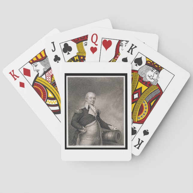 Baraja De Cartas General importante Henry Knox (1750-1806) grabado (Reverso)