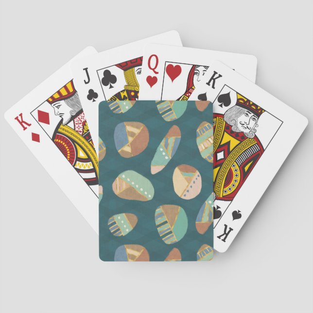 Baraja De Cartas Geo al aire libre XII modelo geométrico azul y (Reverso)