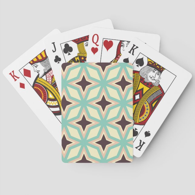 Baraja De Cartas Geometric pattern with alternating dark star shape (Reverso)