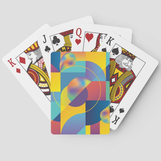 Baraja De Cartas Geométrica Creativa: Cubierta de cosecha abstracta (Reverso)