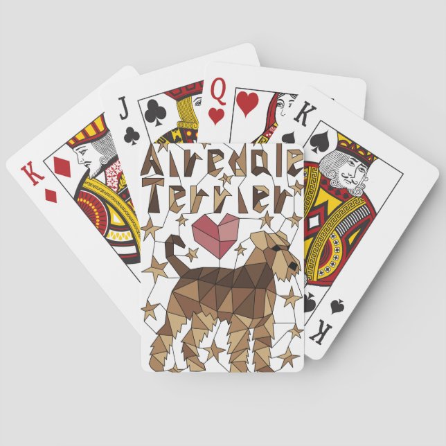 Baraja De Cartas Geométrico Airedale Terrier (Reverso)