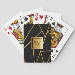 Baraja De Cartas Geométrico negro y dorado