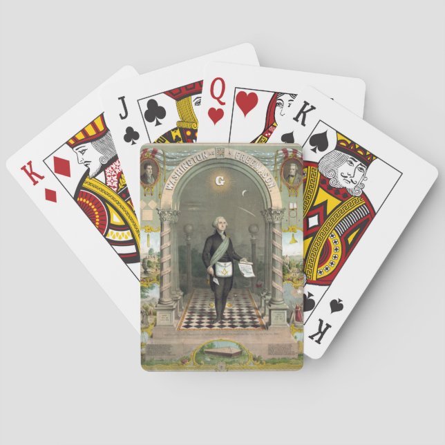 Baraja De Cartas George Washington como masón (Reverso)