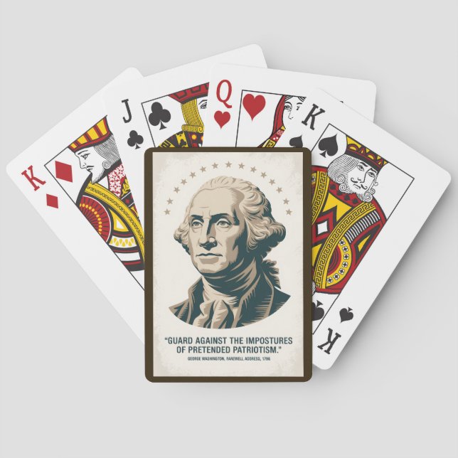 Baraja De Cartas George Washington Quote American President Art (Reverso)