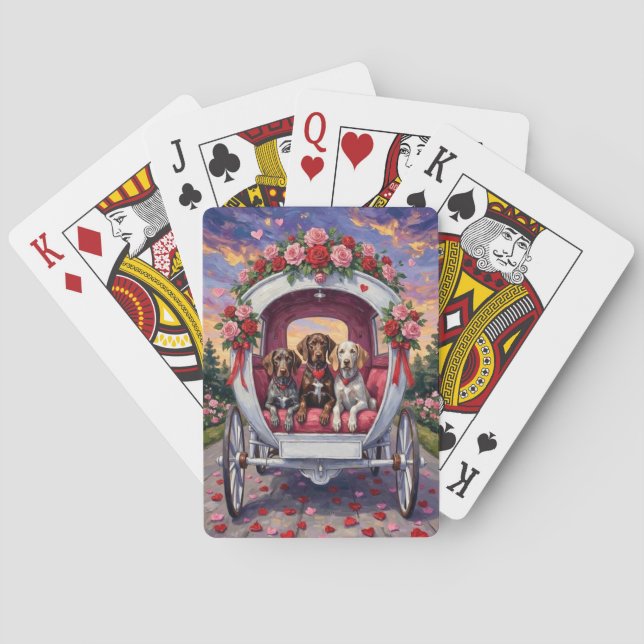 Baraja De Cartas German Shorthaired Pointer  Dog Valentine's Day  (Reverso)
