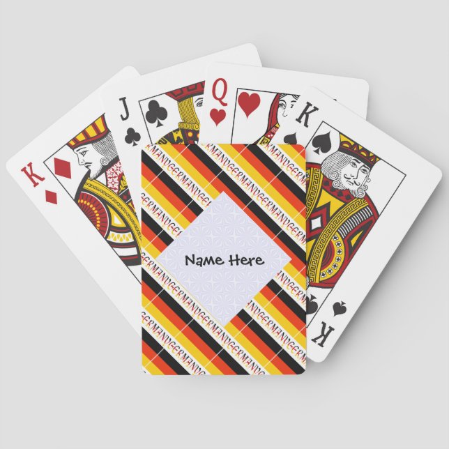 Baraja De Cartas Germany and German Flag Tiled Personalized  (Reverso)