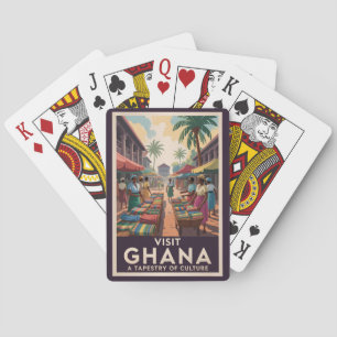 Baraja De Cartas Ghana Ilustracion de mercado Viaje de arte