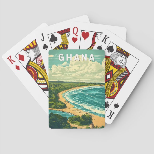 Baraja De Cartas Ghana Ilustracion Viaje de arte (Reverso)